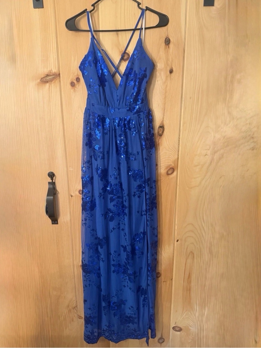 Lulus Captivating Essence Blue Sequin Backless Maxi Dress - Size M - NWT - Picture 10 of 11